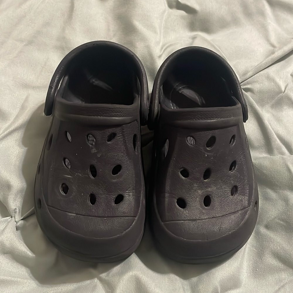 Black croc like shoes